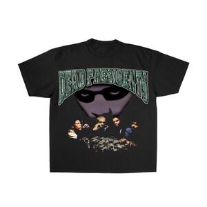 Retro Men's Black Graphic Print Short Sleeve Dead Presidents T-Shirt‎ NWT Size L